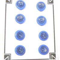 8 blue glass buttons