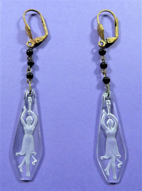 dancer glass earrings