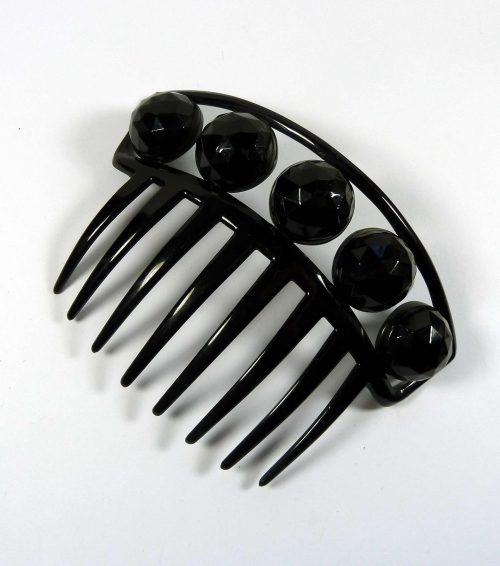 black celluloid hair comb