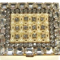 vintage compact diamante pearls