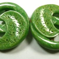 green galalith belt buckle