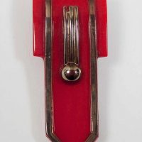 red deco glass dress clip