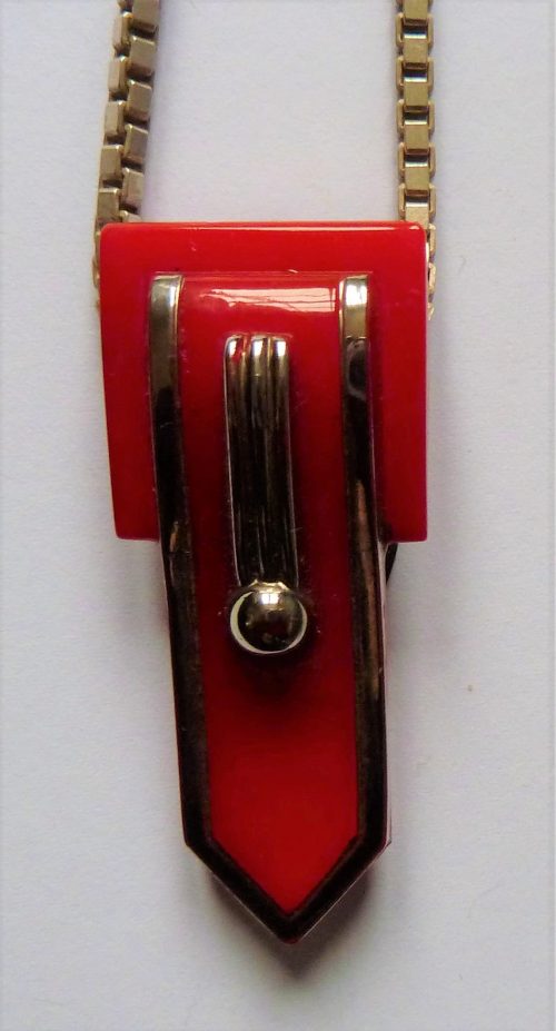 Red Deco glass dress clip