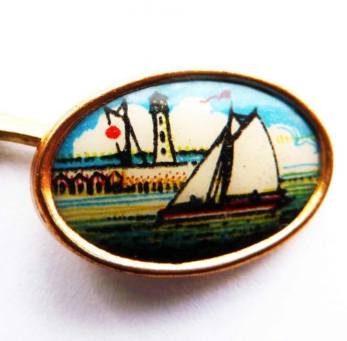 mid 20th century sailing boat cufflinks