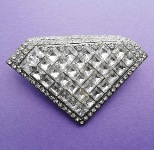 Triangular diamante dress clip