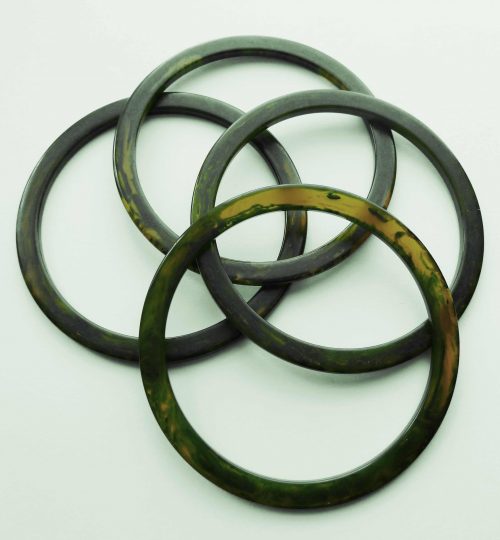 4 green bakelite spacer bangles