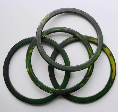 4 green bakelite spacer bangles