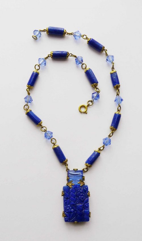 Czech blue 1930s vintage necklace