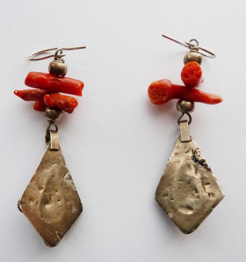 Berber coral earrings back