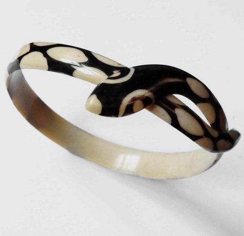 cream brown celluloid snake bangle large