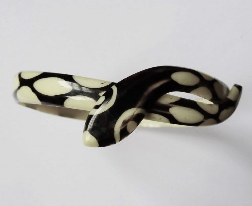 cream brown celluloid snake bangle large