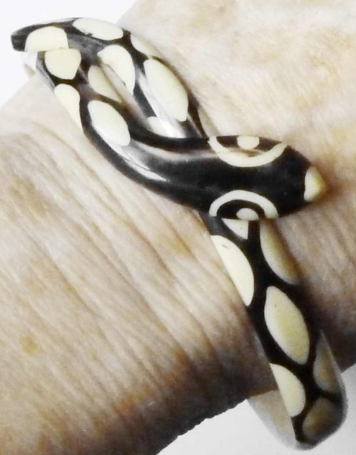 cream brown celluloid snake bangle large