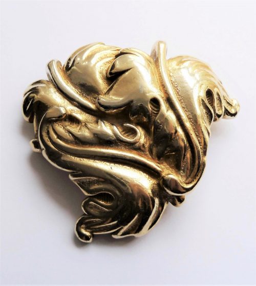 Trifari TM gold tone large brooch