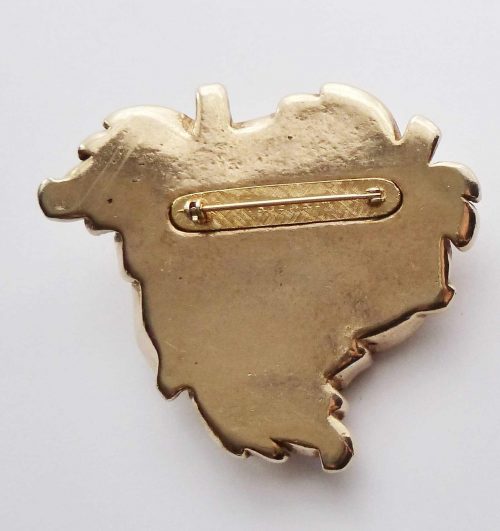 Trifari TM gold tone large brooch back