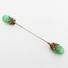 Czech. deco green stone jabbo pin