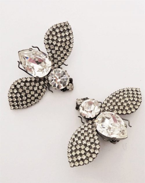 fly diamante clip earrings