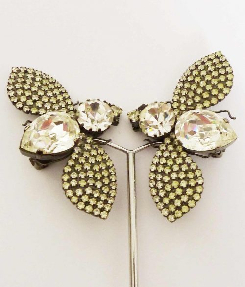 fly diamante clip earrings