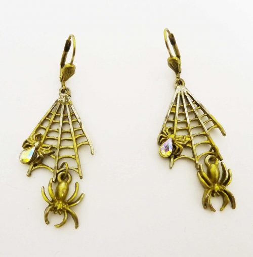 spider fly earrings vintage