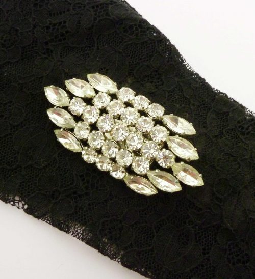 large diamante vintage dress clip