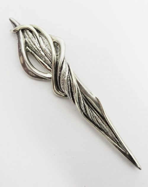 Bar-on long silver brooch 2