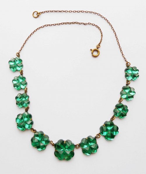 green mirror glass necklace