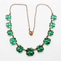 green mirror glass necklace