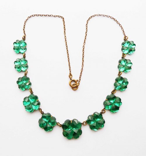 green mirror glass necklace