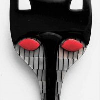 Lea Stein fox face black red