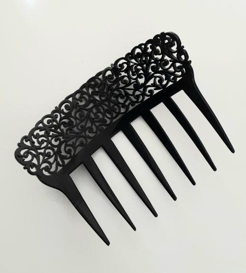 nlack celluloid hair comb back