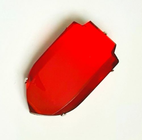 red mirror glass dress clip deco