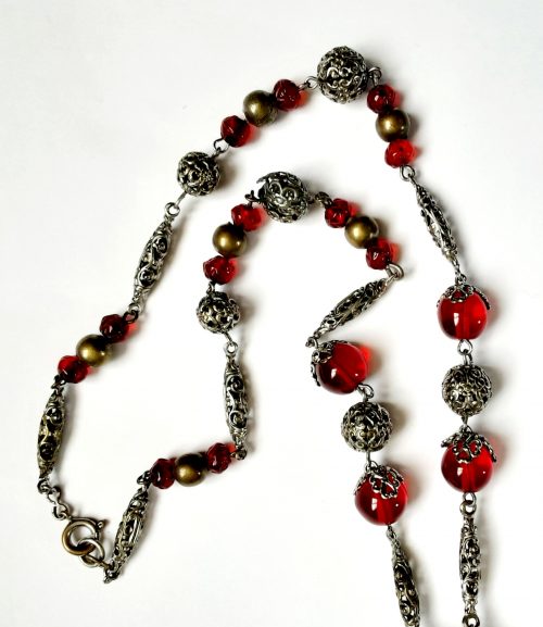 red Czech necklace chain