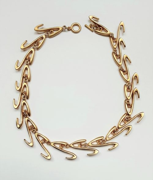 Matt gold tone necklace z shaped links