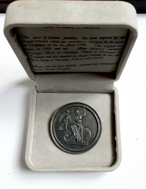 Nelson medal brooch in box