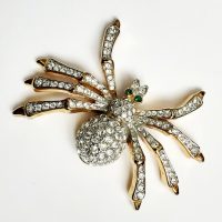 gilt diamante spider brooch