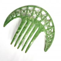 green celluloid hair comb