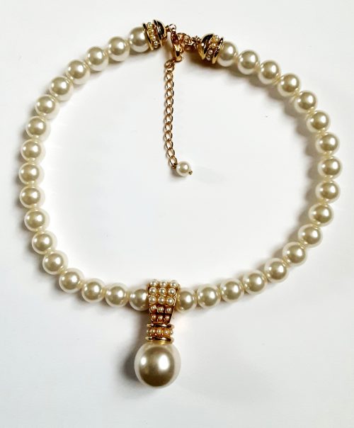 pearls gilt vintage collar necklace