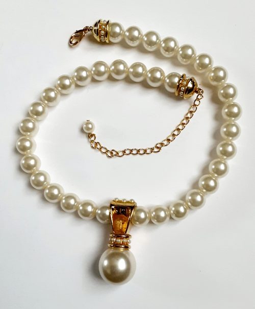 pearls gild collar necklace back