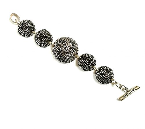 Satellite white metal bracelet 1