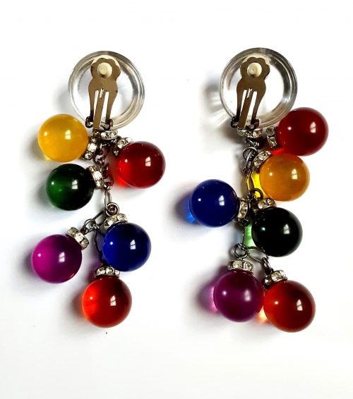 coloured balls clip earrings backs