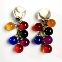 coloured balls clip earrings 1