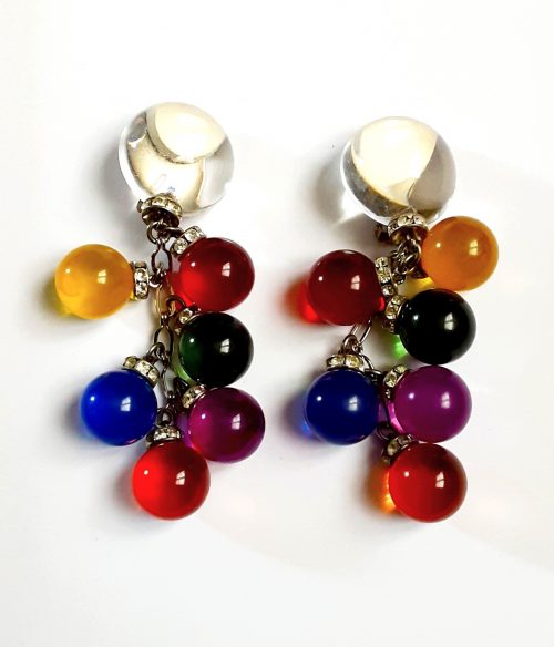 coloured balls clip earrings 1