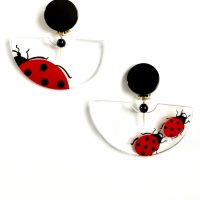 Pavone ladybug clip earrings