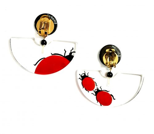 Pavone ladybug earrings back