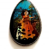 butterfly wing crinoline lady pendant