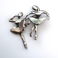 silver ballet dancer brooch