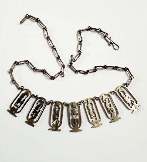 Egyptian Revival silver necklace back