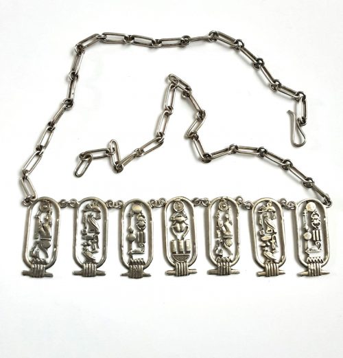 Egyptian Revival silver necklace2