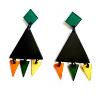 triangles coloured stud earrings