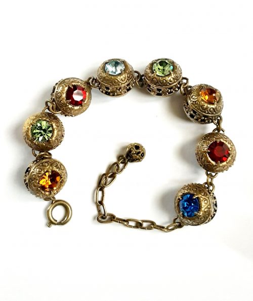 gilt ball and stones bracelet