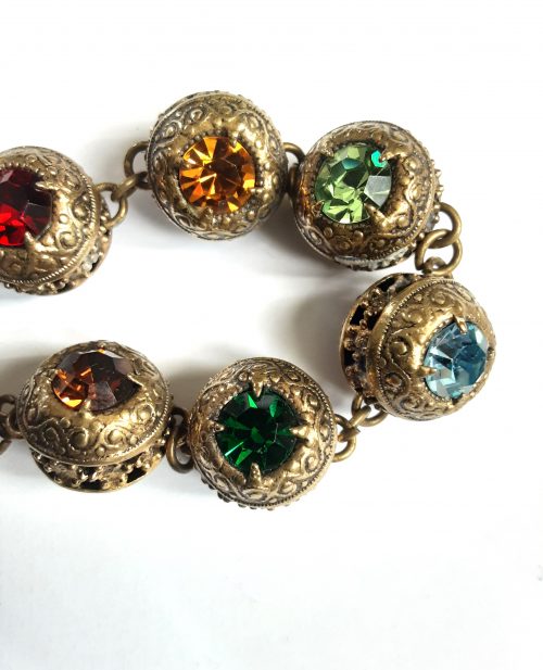 gilt ball and stones bracelet